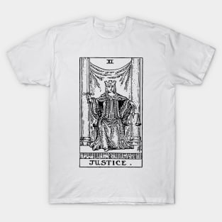 Justice Tarot in black T-Shirt